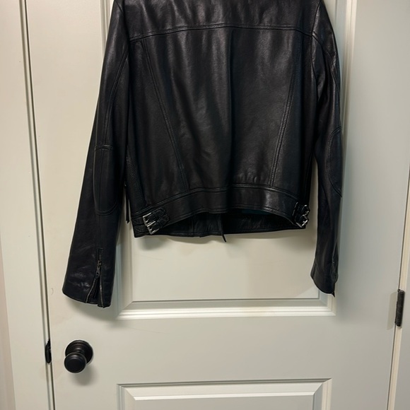 Coach Poppy Black Leather Moto Jacket - Picture 2 of 6